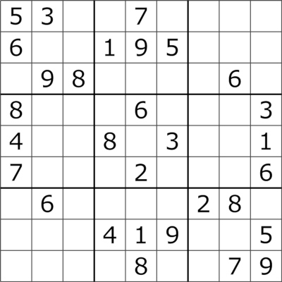 Example Sudoku Puzzle